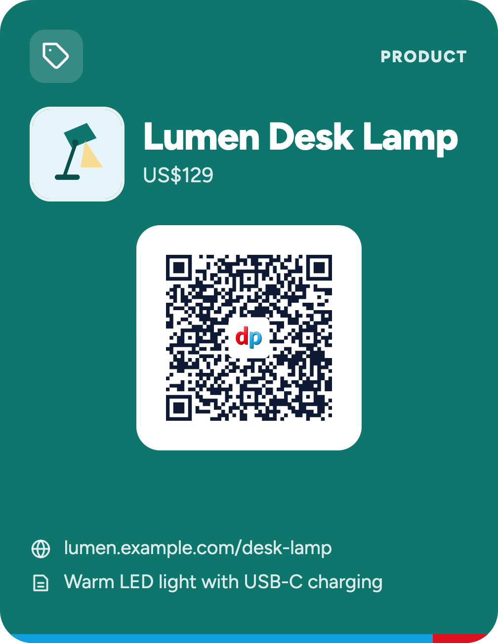 A product Digiprofile for the Lumen Desk Lamp